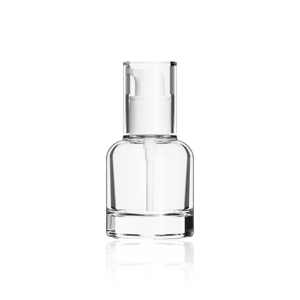 30ml (1 oz) Glass Boston Round Pump Bottle